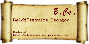 Balázsovics Csongor névjegykártya