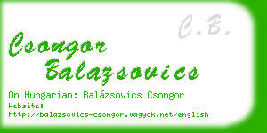 csongor balazsovics business card